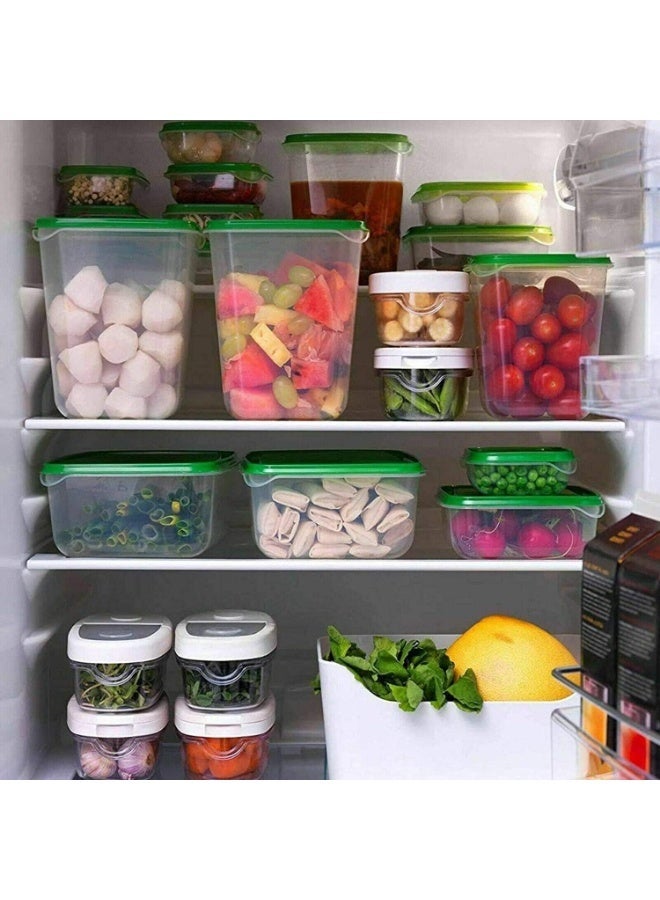 علب تخزين طعام مصنوعة من البلاستيك، مجموعة من 17 قطعة احجام مختلفة متعدد الالوان - Image 1